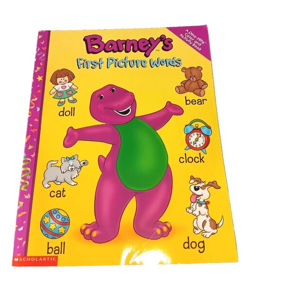 NEW Vintage Barney Coloring Activity Book Scholastic Baby Bop BJ Y2K 90s Toy - Picture 1 of 6
